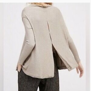 Free People We The Free Lovers Rib Oversized Open Back Tunic Sweater Medium‎